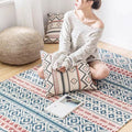 Sikunuo | Southwest Bedroom Carpet Multicolored Tribal Printed Area Rug Jute Pet-Friendly Stain-Resistant Indoor Carpet