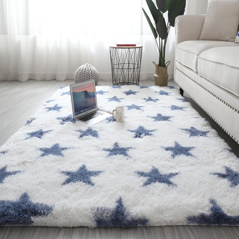 Sikunuo | Calming Living Room Rug Multicolored Pattern Indoor Rug Shag Non-Slip Backing Pet Friendly Area Carpet