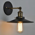 Sikunuo | Adjustable Gradual Shade Metal Wall Lamp Vintage 1 Bulb Bedroom Reading Wall Light in Black