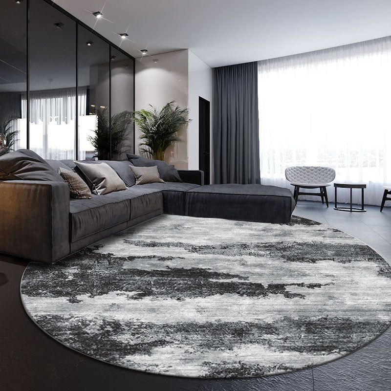 Sikunuo | Cozy abstract print rug multicolored polypropylene area rug non-slip backing easy care indoor rug for living room