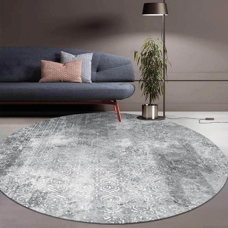 Sikunuo | Cozy abstract print rug multicolored polypropylene area rug non-slip backing easy care indoor rug for living room