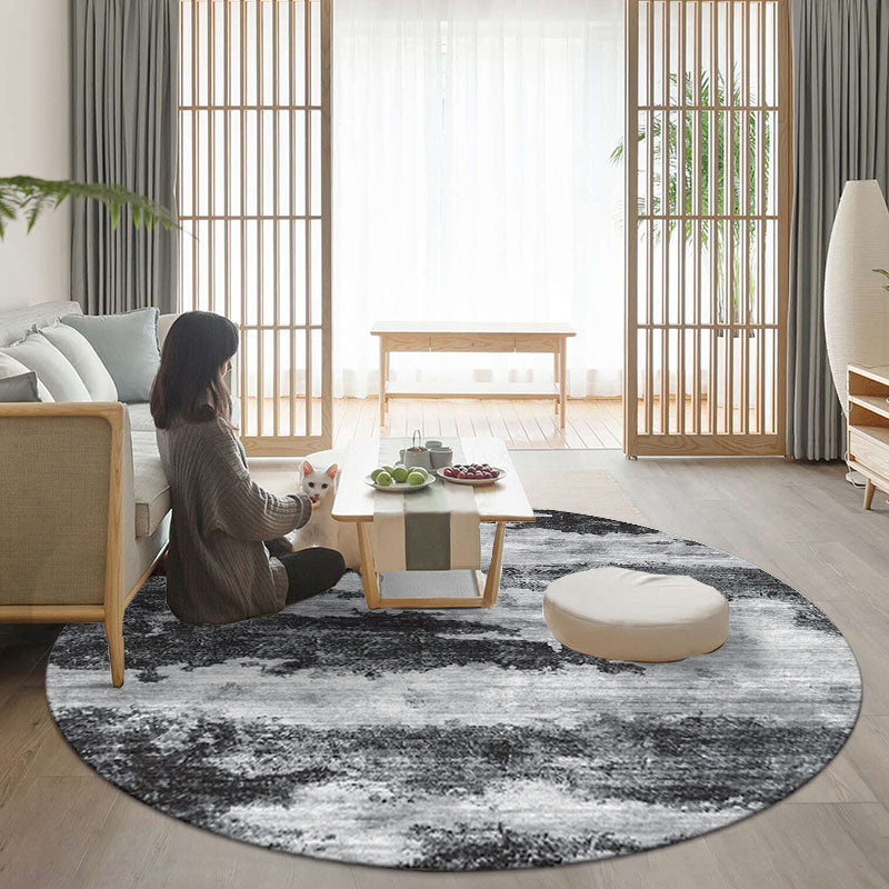 Sikunuo | Cozy abstract print rug multicolored polypropylene area rug non-slip backing easy care indoor rug for living room