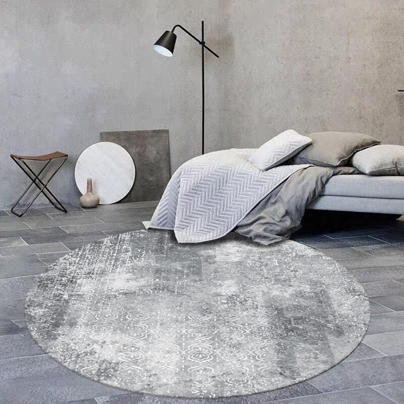 Sikunuo | Cozy abstract print rug multicolored polypropylene area rug non-slip backing easy care indoor rug for living room