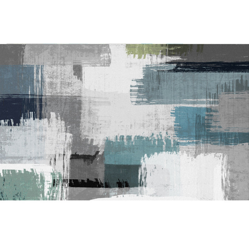 Sikunuo | Green decorative mat Scandinavian abstract printed carpet for indoor non-slip underlay pet-friendly carpet