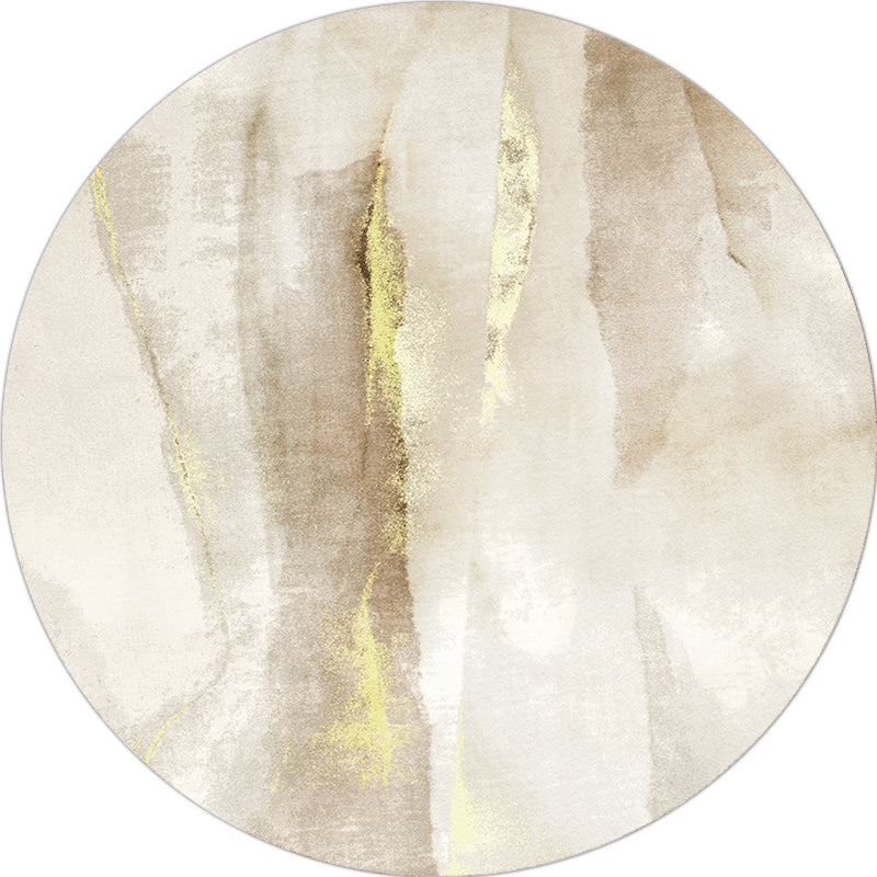 Sikunuo | Casual Living Room Rug Multi-Colored Abstract Printed Indoor Rug Polyester Pet-Friendly Stain-Resistant Rug