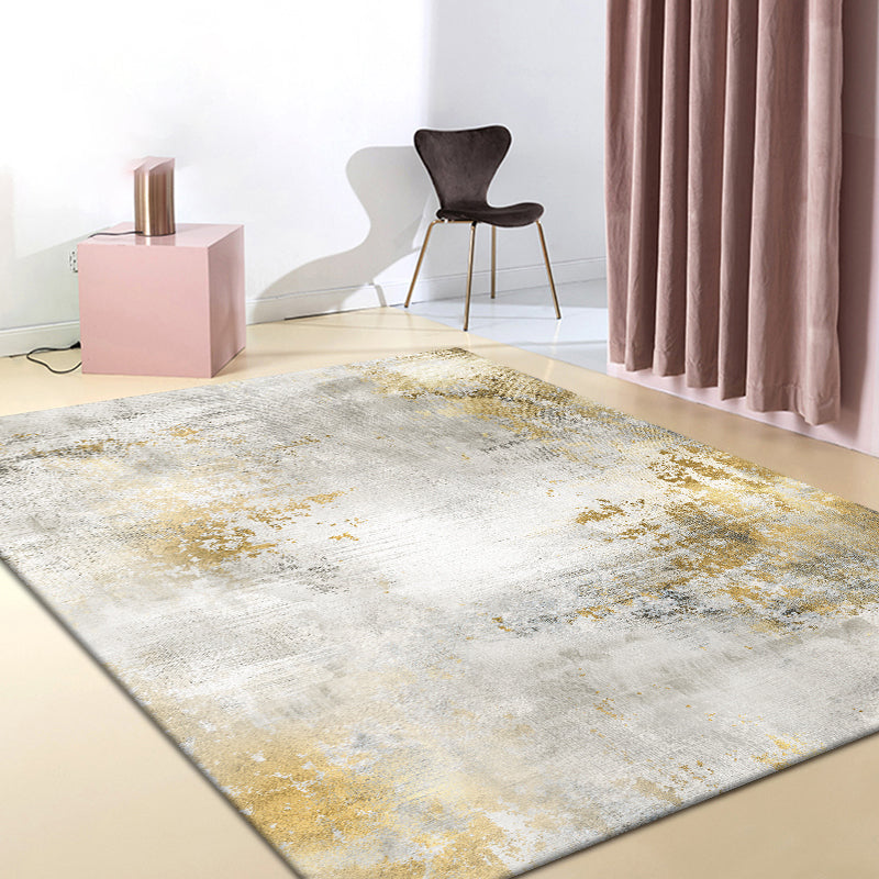 Sikunuo | Modern abstract print carpet Multicolor polypropylene area rug non-slip backing pet-friendly area rug for room