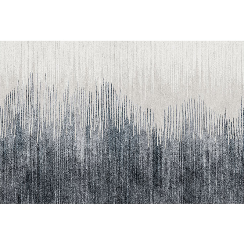 Sikunuo | Minimalist bedroom mat dark gray-white abstract printed carpet made of polyester non-slip back maintenance-friendly carpet