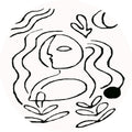 Sikunuo | Creative Decoration Carpet White Hand Printed Indoor Carpet Polypropylene Pet Friendly Easy Care Area Rug