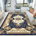 Sikunuo | Formal Living Room Rug Versatile Floral Pattern Rug Polyester Non-Slip Back Machine Washable Rug