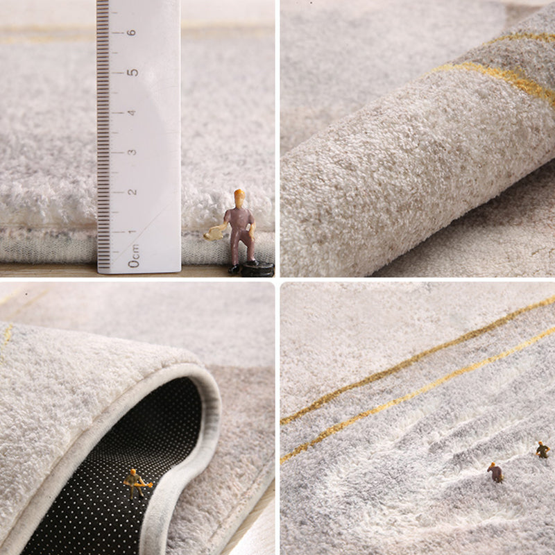Sikunuo | Comfort Hand-printed Carpet Multicolored Lambswool Area Rug Non-slip Back Easy-care Indoor Rug for the Bedroom