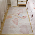 Sikunuo | Cute Cartoon Pattern Carpet Multicolor Polypropylene Indoor Carpet Non-Slip Easy to Care Area Rug for Kids Room