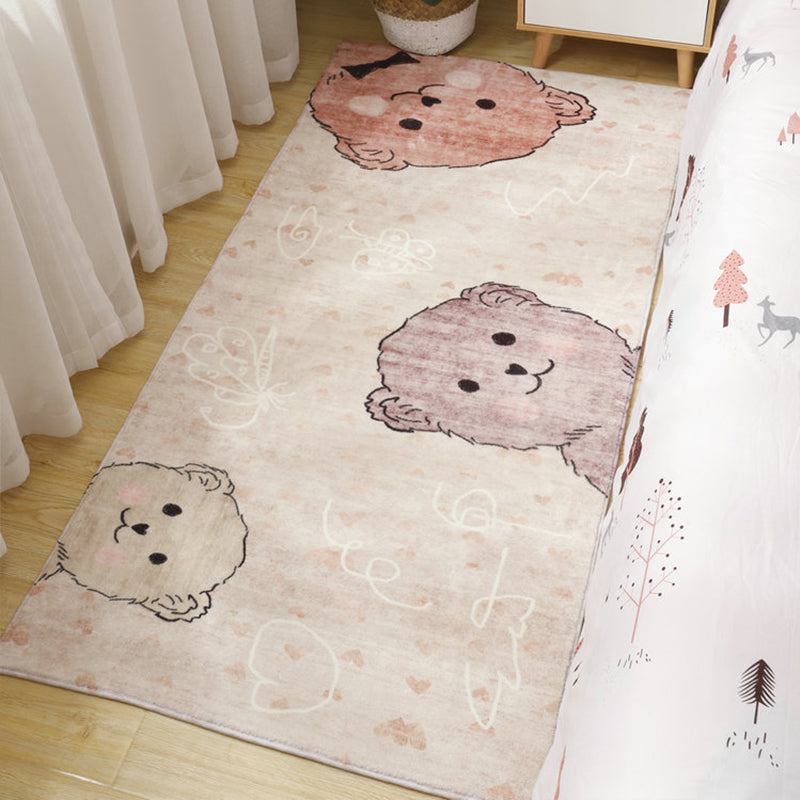 Sikunuo | Cute Cartoon Pattern Carpet Multicolor Polypropylene Indoor Carpet Non-Slip Easy to Care Area Rug for Kids Room
