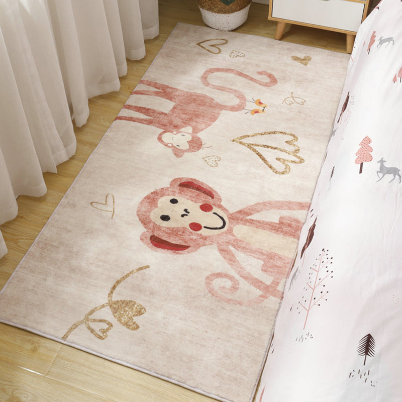 Sikunuo | Cute Cartoon Pattern Carpet Multicolor Polypropylene Indoor Carpet Non-Slip Easy to Care Area Rug for Kids Room