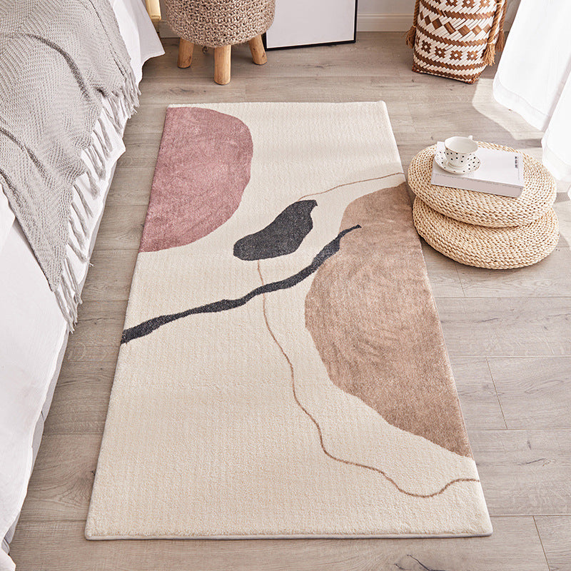 Sikunuo | Western Room Rug Multicolored Color Block Indoor Rug Polyester Non-Slip Backing Easy-Care Rug