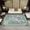 Sikunuo | Asia Living Room Rug Multicolored Floral Pattern Area Rug Synthetic Easy Care Pet Friendly Indoor Rug