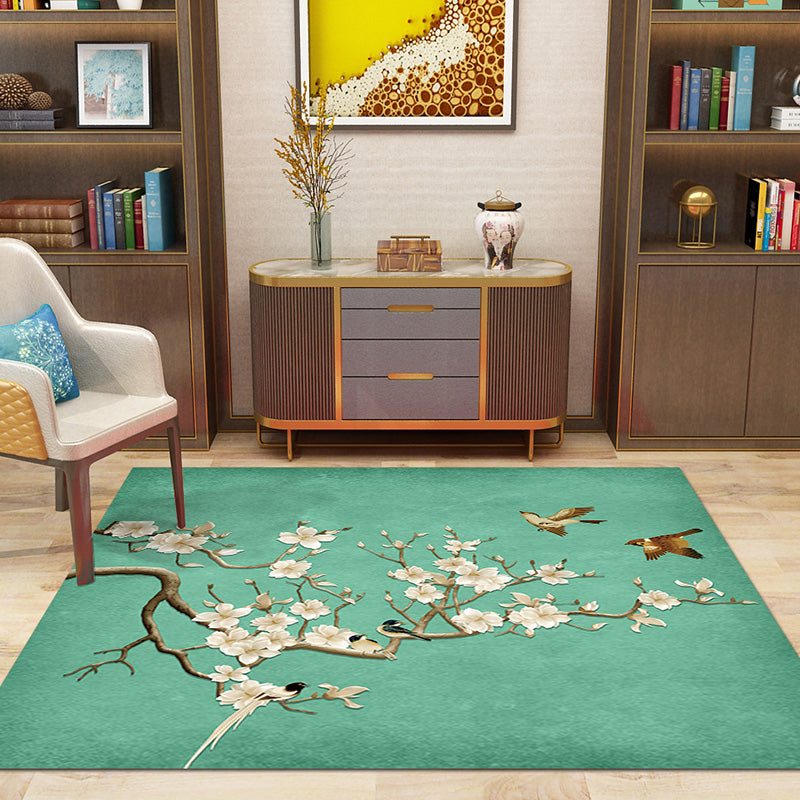 Sikunuo | Multi-Color Pattern Rug Polypropylene Asia Indoor Rug Non-Slip Back Stain-Resistant Area Rug for Living Room