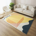 Sikunuo | Relaxing Living Room Carpet Multicolor Color Block Indoor Carpet Polypropylene Non-Slip Backing Easy Care Carpet