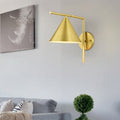 Sikunuo | Cone Metal Wall Lighting Contemporary 1 Light Black/White/Gold Wall Lamp Over Table, 8" B