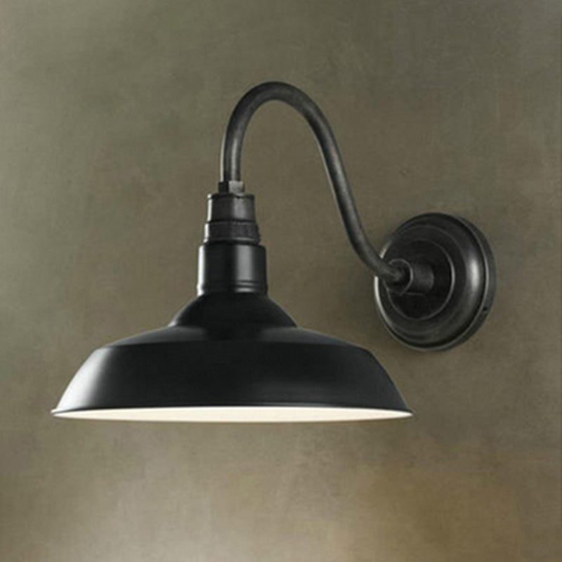 Sikunuo | Single bulb wall lighting industrial pot lid-shaped iron wall lights
