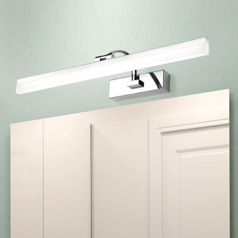Sikunuo | Acrylic Slim Vanity Light Contemporary Style LED Chrome Finish Wall Lamp for Bathroom, 16"/19.5" Diameter