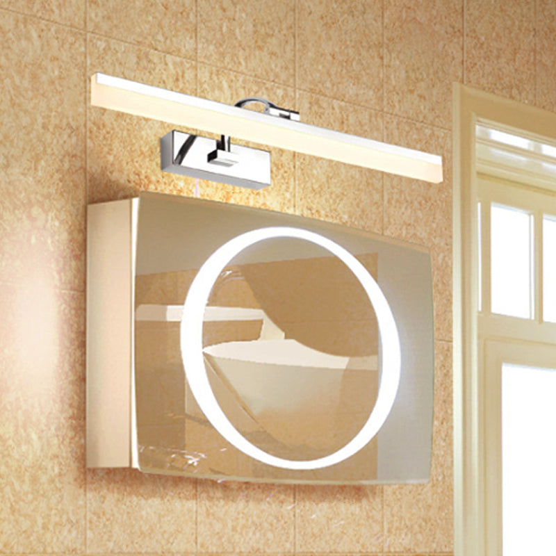 Sikunuo | Acrylic Slim Vanity Light Contemporary Style LED Chrome Finish Wall Lamp for Bathroom, 16"/19.5" Diameter