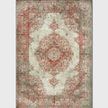 Sikunuo | Shabby Chic Geometric Printed Rug Multicolored Polyester Area Rug With Non-Slip Backing Pet-Friendly Indoor Rug for The Living Room