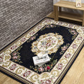 Sikunuo | Antique Living Room Rug Multicolor Flower Printed Area Rug Polyester Non-Slip Back Easy Care Indoor Rug