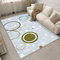 Sikunuo | Relaxing Living Room Carpet Multi Color Geometric Pattern Area Rug Polypropylene Non-Slip Back Washable Area Rug