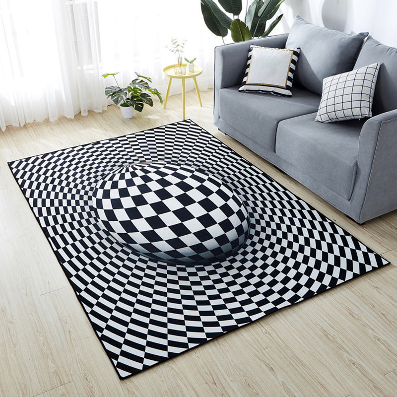 Sikunuo | Minimalist Living Room Rug Multicolored 3D-printed Mat Synthetic non-slip backing easy to care for Area Rug