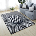 Sikunuo | Minimalist Living Room Rug Multicolored 3D-printed Mat Synthetic non-slip backing easy to care for Area Rug