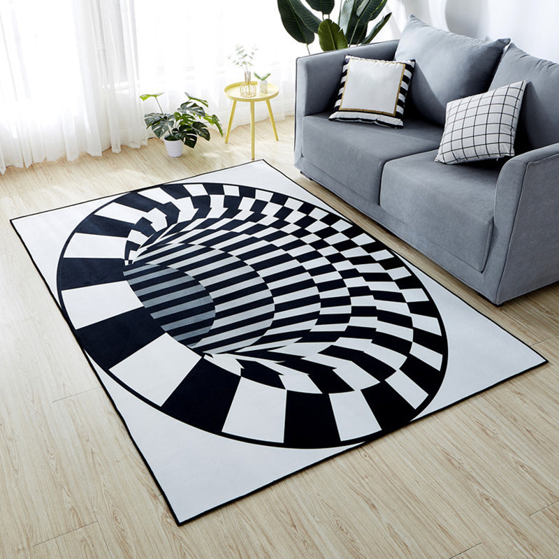 Sikunuo | Minimalist Living Room Rug Multicolored 3D-printed Mat Synthetic non-slip backing easy to care for Area Rug