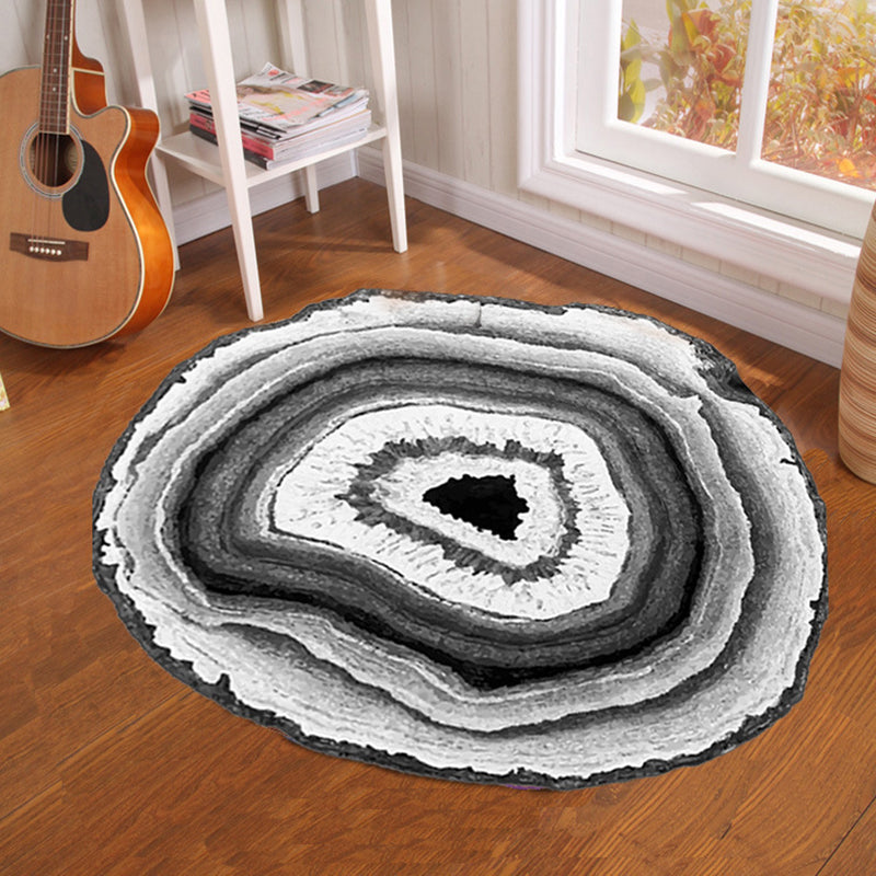 Sikunuo | Modern 3D-printed rug Multicolored synthetic rug with non-slip backing Machine washable rug for bedroom