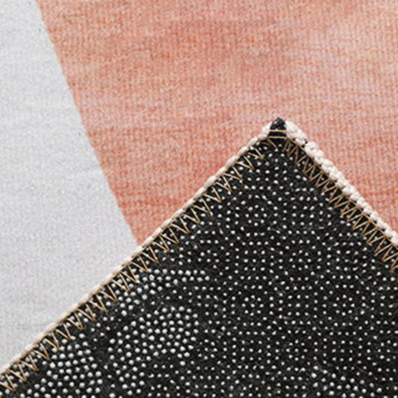 Sikunuo | Orange decorative carpet Scandinavian hand-printed report carpet Polyester non-slip backing easy-care living room carpet