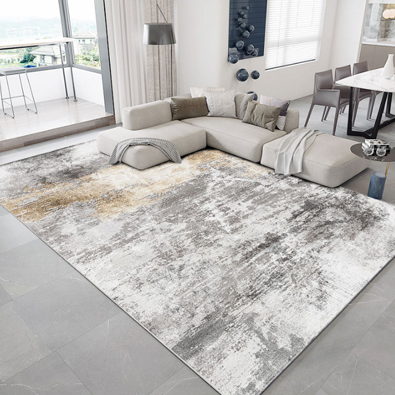 Sikunuo | Scandinavian abstract printed rug multicolored polypropylene rug for indoors non-slip underside pet-friendly area rug for the living room