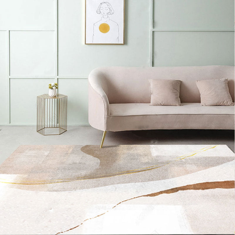 Sikunuo | Scandinavian abstract printed rug multicolored polypropylene rug for indoors non-slip underside pet-friendly area rug for the living room