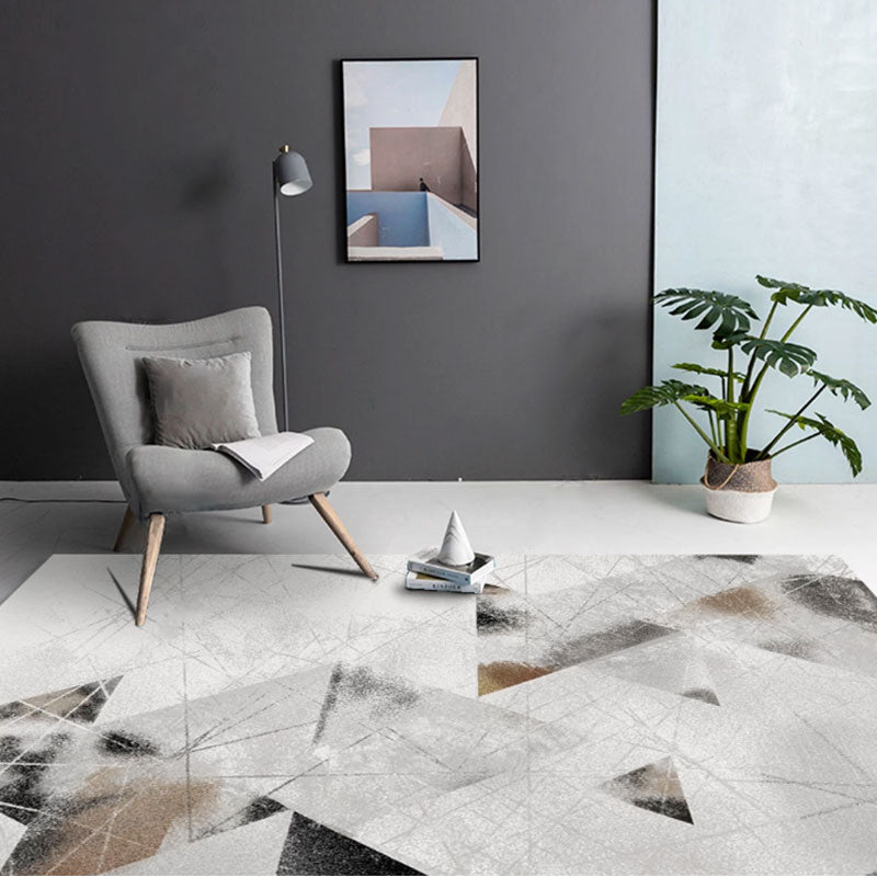 Sikunuo | Scandinavian abstract printed rug multicolored polypropylene rug for indoors non-slip underside pet-friendly area rug for the living room