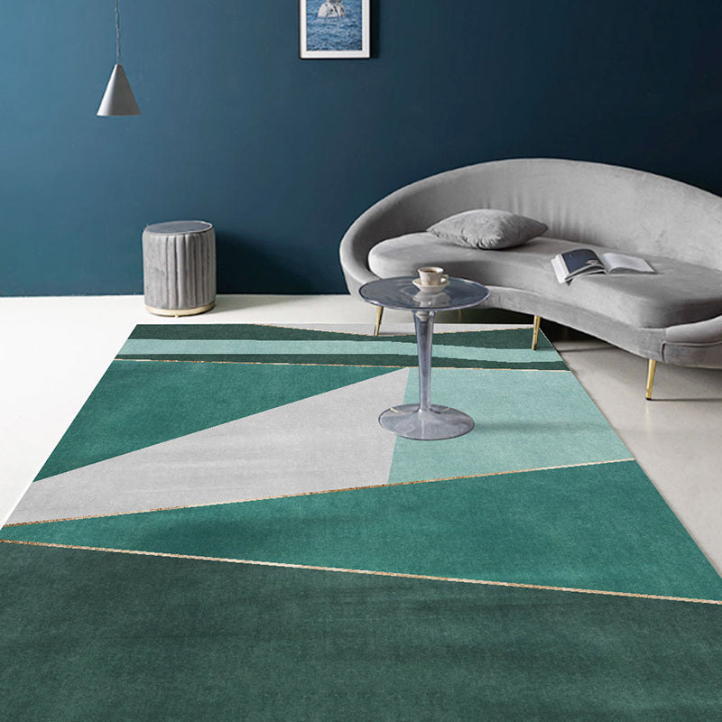 Sikunuo | New Geometrically Printed Carpet Multicolored Polypropylene Area Rug With Non-Slip Backing Pet-Friendly Rug For Living Room
