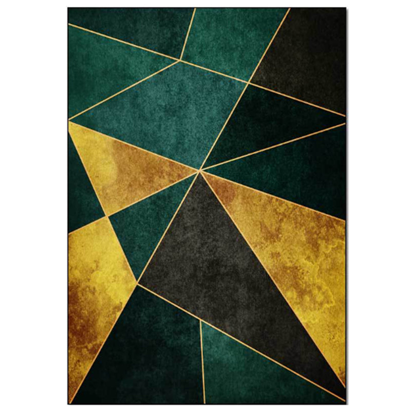 Sikunuo | Calming geometric printed rug Multicolored polyester indoor rug Easy care pet-friendly area rug for living room