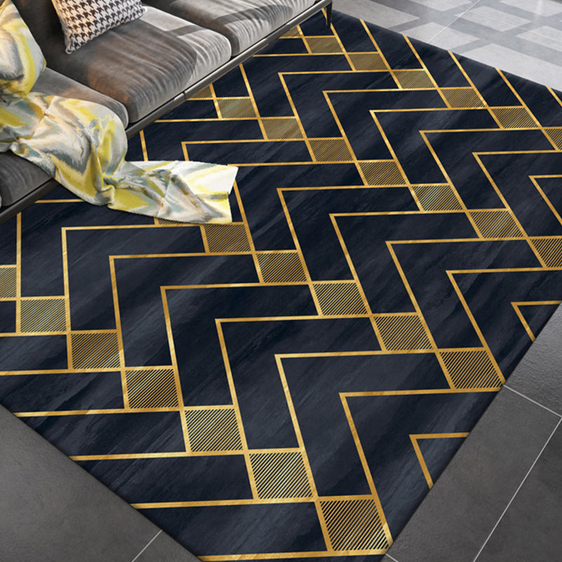 Sikunuo | Simple rug for the living room multicolored geometric printed rug cotton blend non-slip backing easy care rug