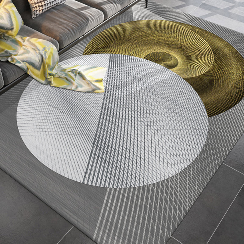 Sikunuo | Simple rug for the living room multicolored geometric printed rug cotton blend non-slip backing easy care rug