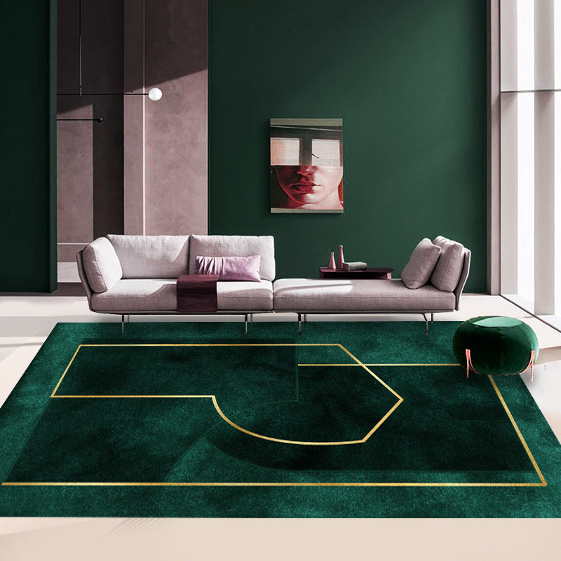 Sikunuo | Multicolor Geometric Printed Rug Cotton Blend New Area Rug Non-Slip Backing Pet-Friendly Indoor Rug for the Living Room