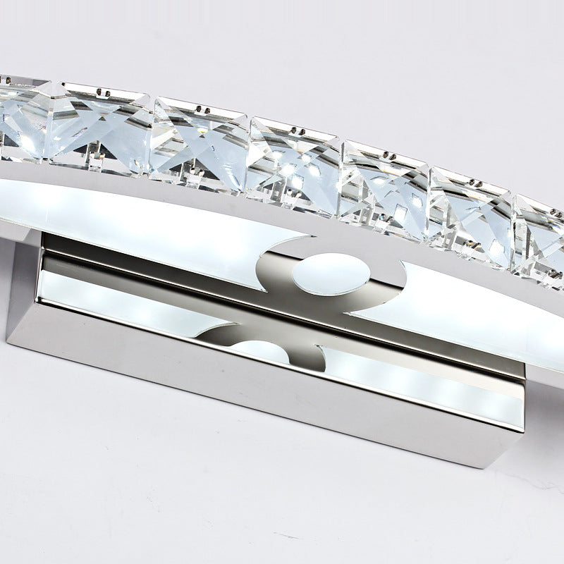 Sikunuo | Crystal Arch Wall Light Sconces Modernistic LED Vanity Light Fixture for Bathroom