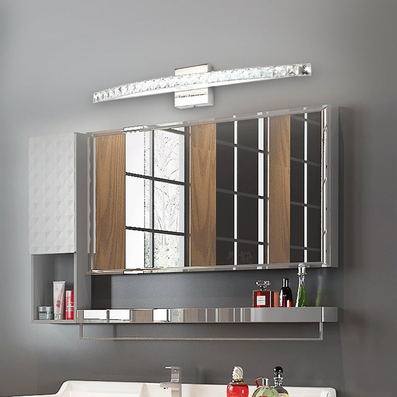 Sikunuo | Crystal Arch Wall Light Sconces Modernistic LED Vanity Light Fixture for Bathroom