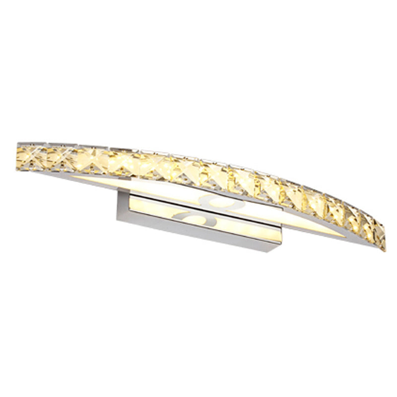 Sikunuo | Crystal Arch Wall Light Sconces Modernistic LED Vanity Light Fixture for Bathroom