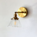 Sikunuo | Minimalist Rejuvenation Rotating Wall Lighting Single Lamps Glass Wall Lamp in Brass for Living Room