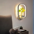 Sikunuo | Decorative Halo LED Wall Sconce Metal Bedroom Wall Light with Glass Hydroponic Pot