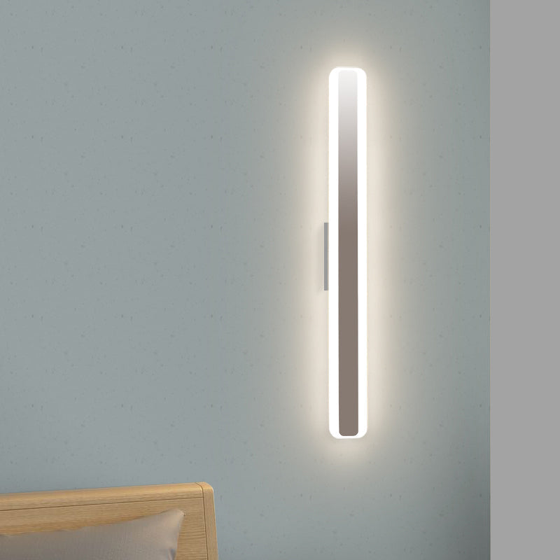 Sikunuo | Contemporary 16"/20" wide LED vanity lamp with acrylic-colored shade white rectangular mirror lamp in warm/white light