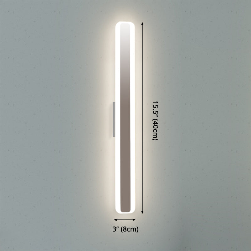 Sikunuo | Contemporary 16"/20" wide LED vanity lamp with acrylic-colored shade white rectangular mirror lamp in warm/white light