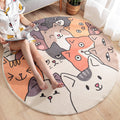 Sikunuo | Multicolor Novelty Carpet Lambswool Cartoon-printed Carpet with Non-slip Backing Easy-care Indoor Carpet for Kids