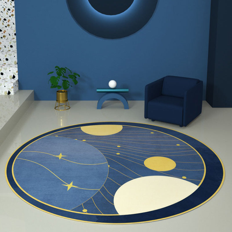 Sikunuo | Casual Color Block Carpet Multicolor Polypropylene Area Rug Non-Slip Backing Pet-Friendly Easy Care Indoor Rug for Room